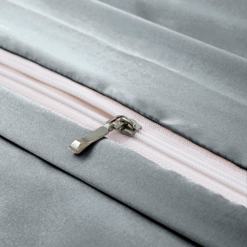 Ersmak 6 Pieces Satin Duvet Cover Full/Queen Size Luxury Silky Bedding Duvet Cover Set with 1 Soft Duvet Cover  4 Queen Pillowcases and 1 Body Pillowcase  Grey - Image 5